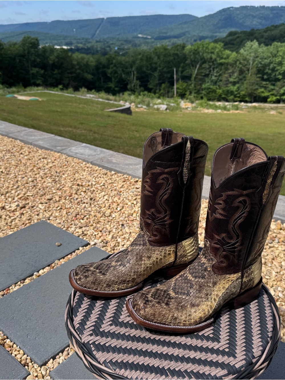 Custom Snakeskin Diamondback Rattlesnake Exotic Leather Western Cowboy Boots